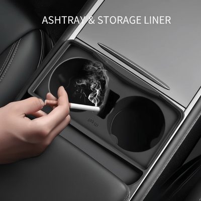 Silicone Center Console Cup Holder Insert for Model 3 & Model Y | Anti-Spill
