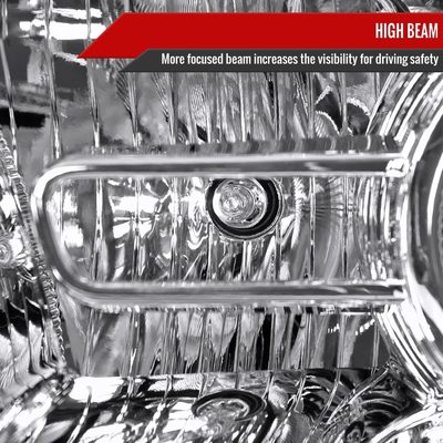 2013-2018 RAM 1500 2500 3500 LED Bar Projector Headlights Chrome/Clear Lens