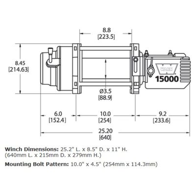 Winch Warn Pesado M15 de 12 V