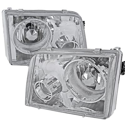 1993-1997 Ford Ranger Headlights Integrated H3 Projector Fog Light Chrome