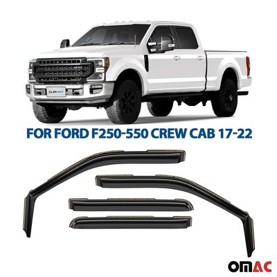 Clim Art Wind Deflectors for Ford F250 Super Duty 2017-2022 Crew Cab 4 Pcs