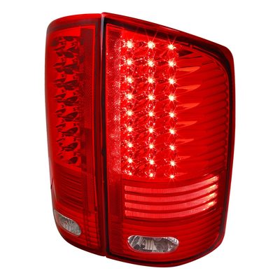 2002-2006 Dodge RAM V2 LED Tail Lights Chrome Housing/Red Clear Lens