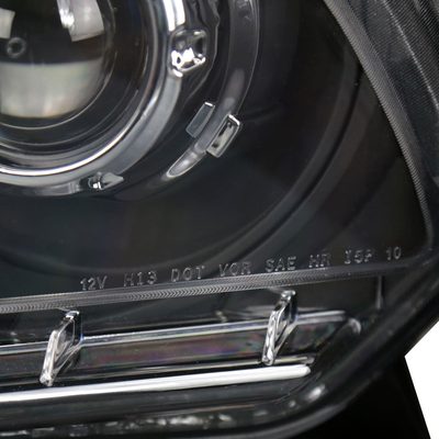 2010-2014 Ford Mustang Retrofit Style Projector Headlights Matte Black/Clear