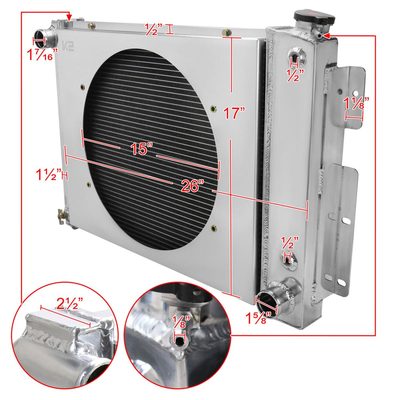 1967-1969 Chevrolet Camaro 4.1L L6 V8 3 Row Radiator with Fan Shroud