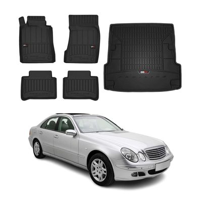 2004-2009 Mercedes E Class S211 Wagon Premium Floor Mats & Cargo Liner Full Set All Weather Heavy Duty