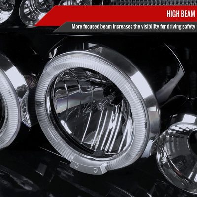 2001-2004 Nissan Frontier Dual Halo Projector Headlights Glossy Black/Smoke