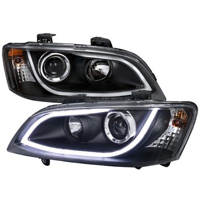 2008-2009 Pontiac G8 LED Bar Projector Headlights Matte Black/Clear Lens