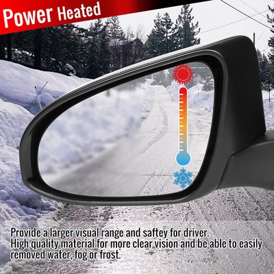 2015-2018 Toyota Camry Glossy Black 5Pin Heated &Adjustable Side Mirror Driver