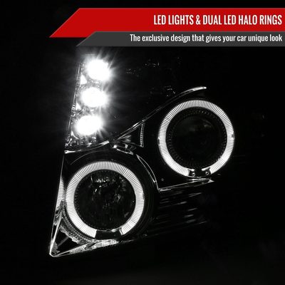 2007-2013 Chevy Avalanche/ 07-2014 Tahoe Suburban Dual Halo Headlights Chrome
