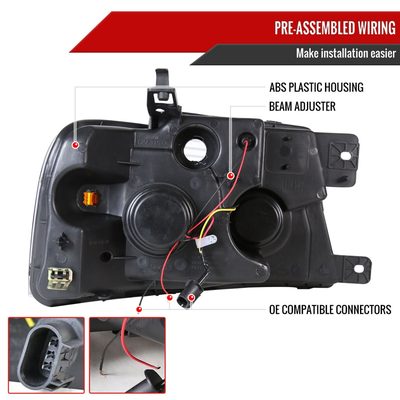 2004-2008 Ford F-150/ 06-2008 Lincoln Mark LT Dual Halo Headlights LED Black