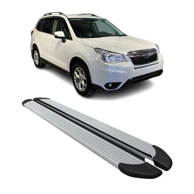 2014-2018 Subaru Forester IV Running Boards Side Steps Silver