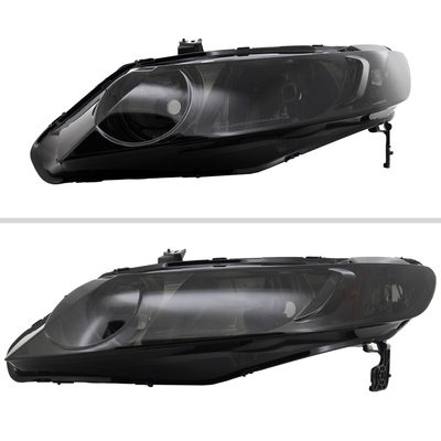 2006-2011 Honda Civic Sedan Crystal Headlights Chrome Housing/Smoke Lens