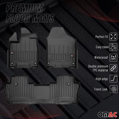 2019-2025 Honda Passport 3.gen Premium Floor Mats Liners Full Set All Weather Heavy Duty
