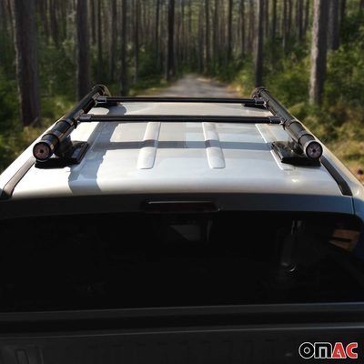 2023-2026 GMC Canyon III Crew Cab Top Roof Rack & Side Rails Black Alu 4Pcs
