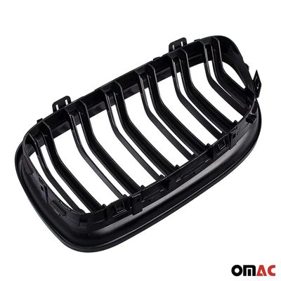2009-2012 BMW 3 Series E90 E91 E92 E93 FL Front Kidney Grille M4 Style Gloss Black Dual Slat