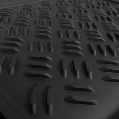 Universal fit Rubber Car Floor Mats Trunk Cargo Liner All Weather 5Pcs Black