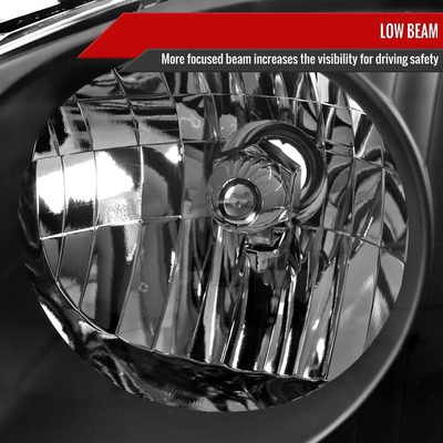 2001-2004 Nissan Frontier XE Factory Style Headlights Matte Black/Clear Lens