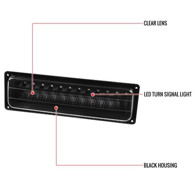 1988-1999 Chevy Blazer/Tahoe/Silverado/Sierra/Yukon LED Bumper Lights Black
