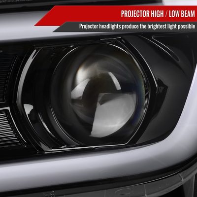 2014-2015 Chevy Camaro LED Projector Headlights Turn Signal Lights Black