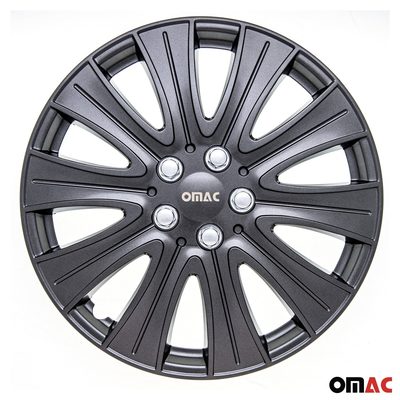 Pisa Hub Caps Wheel Cover 14" Gun Metal Silver Full Set 4 pcs.