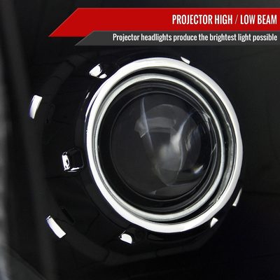 2005-2011 Toyota Tacoma Retro Style Projector Headlights Matte Black/Clear