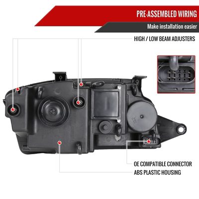 1999-2006 Audi TT LED Bar Projector Headlights Matte Black/Clear Lens