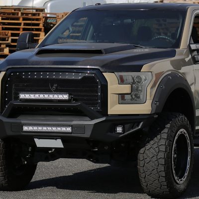 2015-2017 Ford F-150 LED Bar Projector Headlights Chrome / Smoked Lens