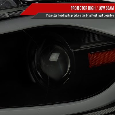 2013-2016 Dodge Dart Sequential Animated LED Bar Projector Headlights Smoke