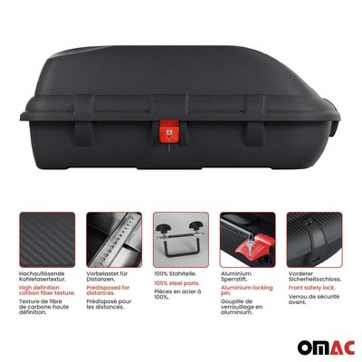 OMAC Car Rooftop Cargo Box Luggage Carrier 9.5 Cubic Feet Carbon Fiber Textured