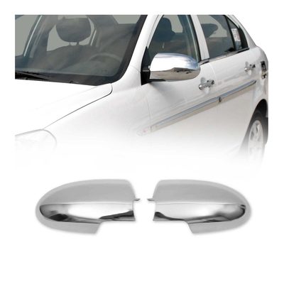 2006-2011 Hyundai Accent 3.gen Sedan Side Mirror Cover Caps Chrome Silver 2 Pcs