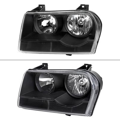 2005-2010 Chrysler 300 Factory Style Headlights Matte Black/Clear Lens
