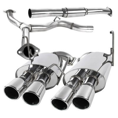2008-2014 Subaru Impreza WRX STI Sedan Steel Dual Catback Exhaust Quad Tips
