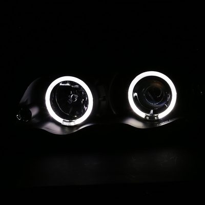 1999-2001 BMW E46 3 Series Sedan Dual Halo Projector Headlights Matt Black