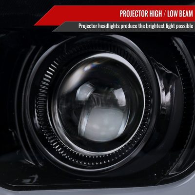 2010-2013 Chevy Camaro LED Bar Projector Headlights Glossy Black/Smoke Lens