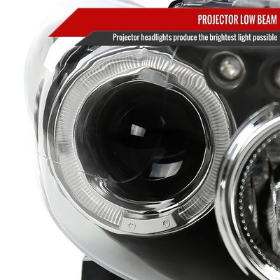 2008-2010 Scion xB Single Halo Projector Headlights Matte Black/Clear Lens