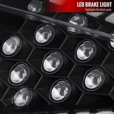 2016-2021 Honda Civic Sedan LED Tail Lights Signal Lamps Matt Black/Clear Lens