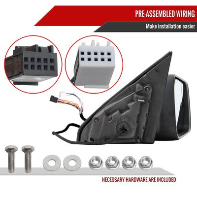 2019-2024 Dodge RAM 1500 Black Auto-Fold Side Mirror & Turn Passenger Side