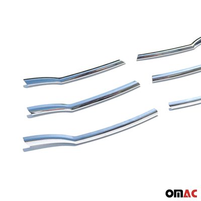 2008-2011 Honda Accord Sedan Front Bumper Grill Trim Molding Silver 6 Pcs