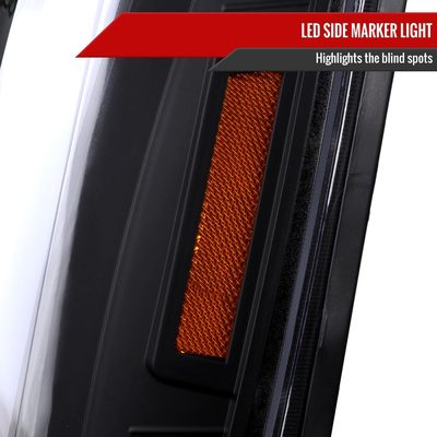 2007-2014 GMC Yukon/XL 1500/XL 2500 LED Turn Signal Projector Headlights Black