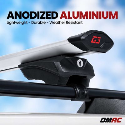 G3 Roof Racks for Volvo 760 1985-1989 Aluminium Lockable 2Pcs Gray