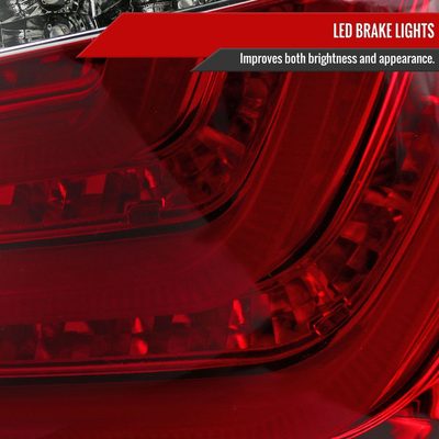 2008-2010 BMW E60 5 Series Sedan LED Tail Lights Chrome Housing/Red Lens