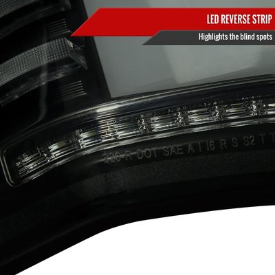 2015-2017 Ford F-150 Turn Signal Animated White LED Bar Tail Light Black/Smoke
