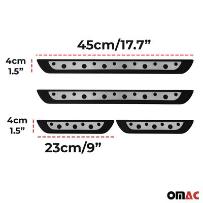 Hyundai Kona Nexo Door Sill Scuff Plate Scratch Protector Stainless Steel Silver 4 Pcs