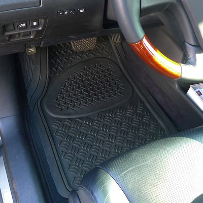 Universal fit Rubber Car Floor Mats Trunk Cargo Liner All Weather 4Pcs Black