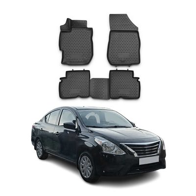 2012-2019 Nissan Versa Sedan Floor Mats Liners Full Set All Weather Black