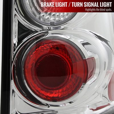 2002-2005 Ford Explorer Tail Lights Chrome Housing/Clear Lens