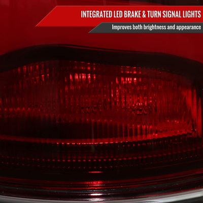 2009-2018 Dodge RAM 1500 2500 3500 LED Bar Tail Lights Matt Black/Red Clear