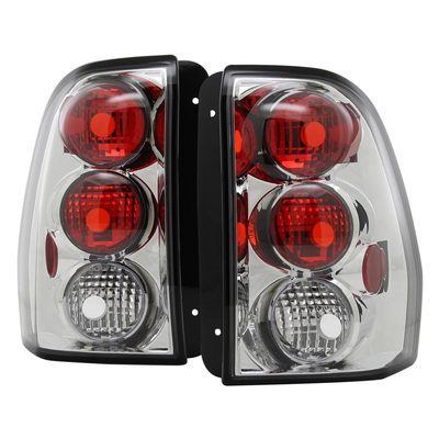 2002-2009 Chevrolet Trailblazer Tail Lights Chrome Housing/Clear Lens