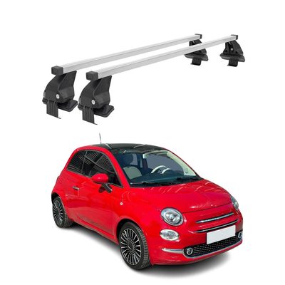 2017-2019 Fiat 500 Roof Rack Cross Bars Silver