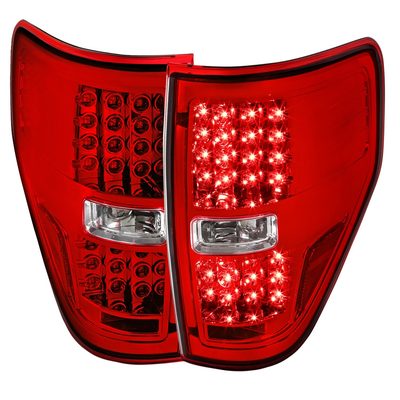 2009-2014 Ford F-150 LED Tail Lights Chrome Housing/Red Lens